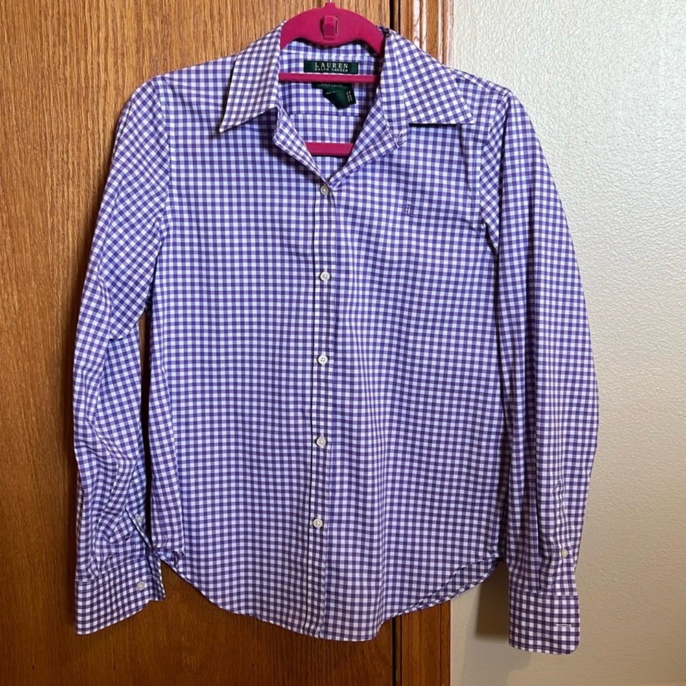 Purple Gingham Polo Ralph Lauren Blouse